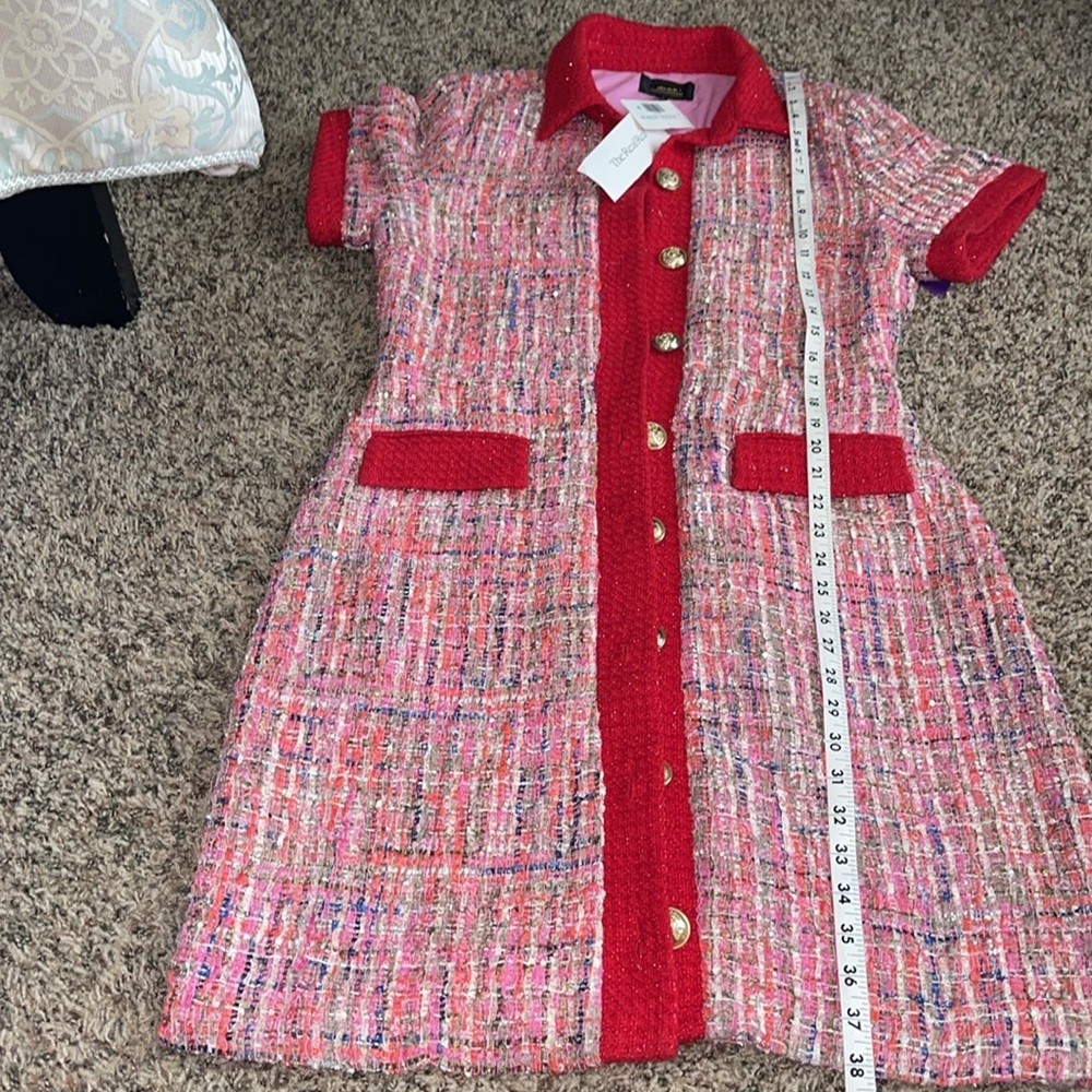 Alexia Admor Red and Pink Tweed Jacket - Picture 6 of 10